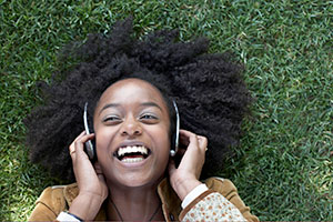 Girl with headphones